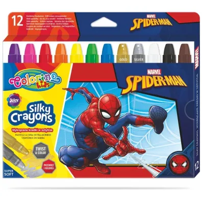 Patio Kredki elowe wykrcane Colorino Kids Spiderman 12 kolorw