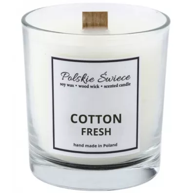 Polskie �wiece �wieca sojowa Cotton Fresh z drewnianym knotem 190 g