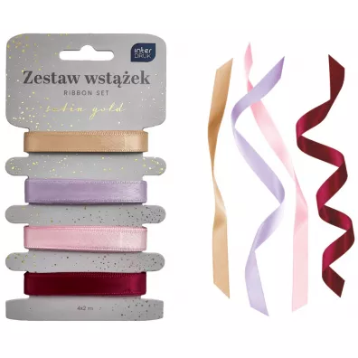 Interdruk Zestaw wst��ek Satin Gold 4 x 2m