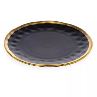 HowHomely Zestaw dwch talerzy Lissa Black Gold