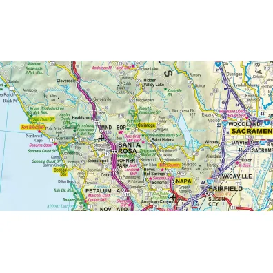 California road and tourist map 1:1 250 000 (ANG) laminat 2025