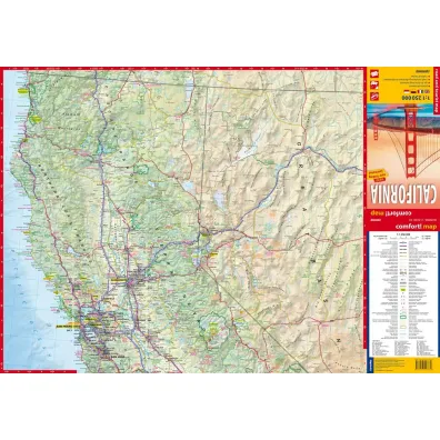 California road and tourist map 1:1 250 000 (ANG) laminat 2025