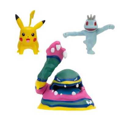 Pokemon Figurka Bitewna 3Pak Machop, Pikachu, Alolan Muk, figurki