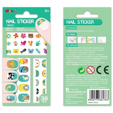 Naklejki na paznokcie Zwierzta brokat Avenir