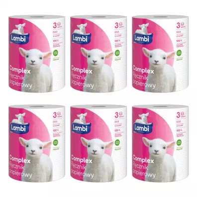 Lambi Complex R�cznik papierowy 3-warstwowy 6 szt.