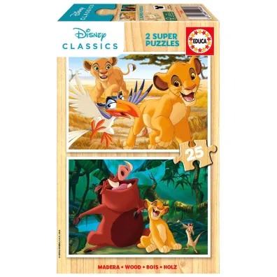 Puzzle drewniane 2x25 Kr�l Lew 112757 Educa