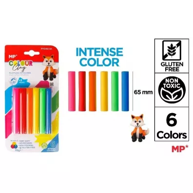 Mp Main Paper Plastelina 6 kolor�w pastel
