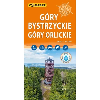 Mapa tur. - G�ry Bystrzyckie, G�ry Orlickie lam.
