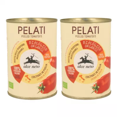 Alce Nero Pomidory pelati bez skry (puszka) Zestaw 2 x 400 g Bio