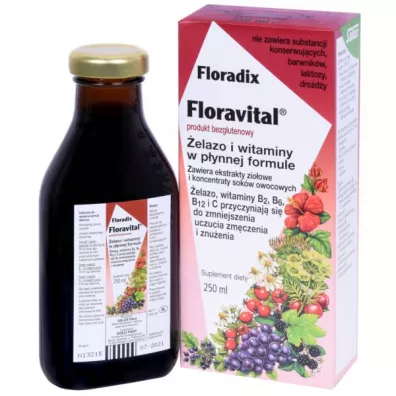 Floradix Zio�o-Piast �elazo Bezglutenowe Suplement diety 250 ml