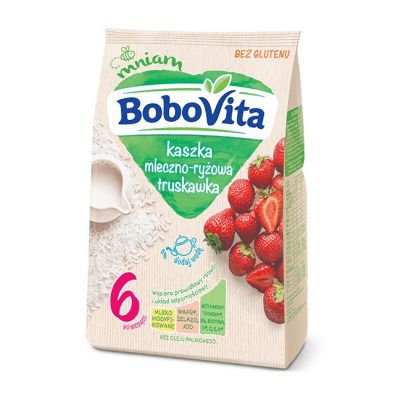 BoboVita Kaszka mleczno-ryżowa truskawka po 6. miesiącu 230 g