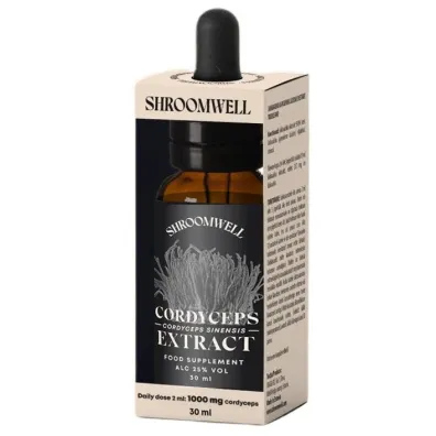 Shroomwell Grzyby cordyceps sinensis ekstrakt w kroplach Suplement diety 30 ml