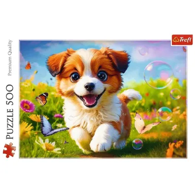 Puzzle 500 el. Weso�y piesek Trefl