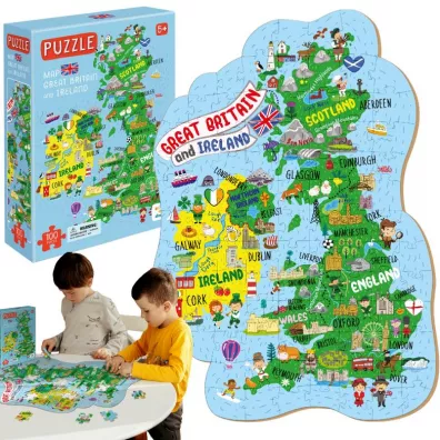 Puzzle 100 el. Mapa Wielkiej Brytanii i Irlandii Maksik