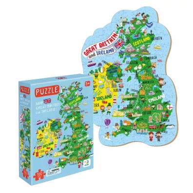 Puzzle 100 el. Mapa Wielkiej Brytanii i Irlandii Maksik