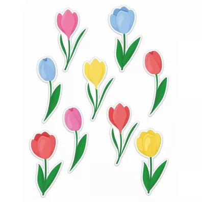 LearnHow Dekoracje okienne wiosenne - Tulipany 01 9 szt.
