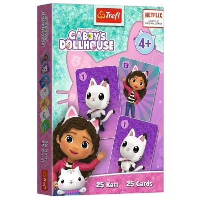 Pakiet: 300 naklejek. Koci Domek Gabi, Puzzle 4w1 - Przygody Gabi. Koci Domek Gabi (35+48+54+70 el.), Czarny Piotru� - Koci Domek Gabi, Gigantyczny notes z zadaniami. Koci Domek Gabi