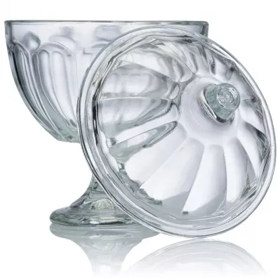 Excellent Houseware Szklany soik na nodze na sodycze 16,5 cm