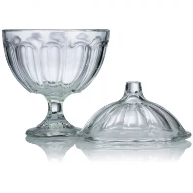 Excellent Houseware Szklany soik na nodze na sodycze 16,5 cm