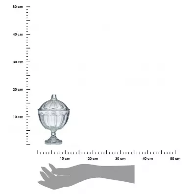 Excellent Houseware Szklany soik na nodze na sodycze 16,5 cm