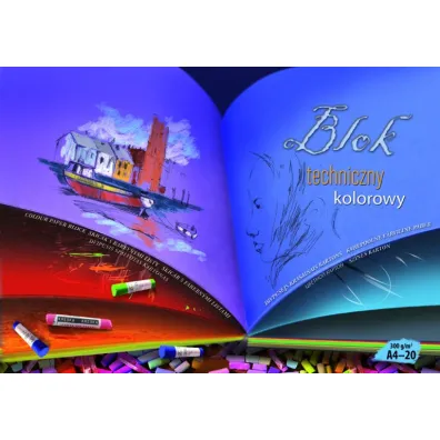 Kreska Blok techniczny A4 kolorowy 300g 20k