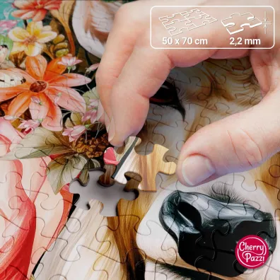 Puzzle 1000 el. Flower Deer CherryPazzi