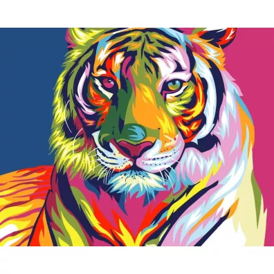 ArtiFly Malowanie po numerach - T�czowy tygrys 40x50cm