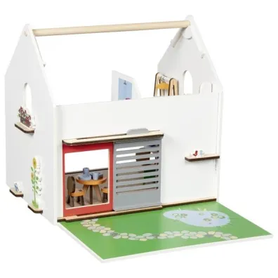 Przeno�ny domek dla lalek Eco House z akcesoriami Goki