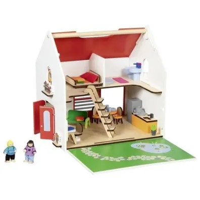 Przeno�ny domek dla lalek Eco House z akcesoriami Goki