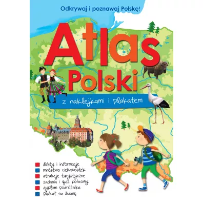 Atlas Polski z naklejkami i plakatem