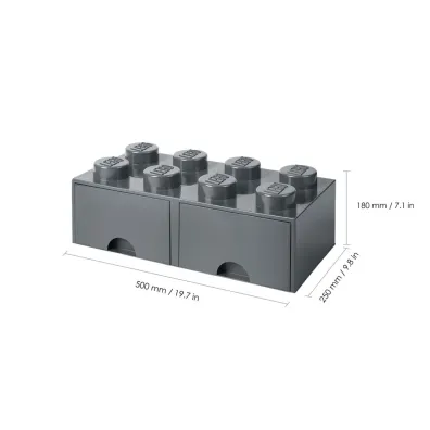 Szuflada klocek LEGO Brick 8 Ciemnoszara