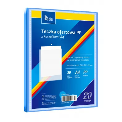 Tetis Teczka ofertowa PP 20 koszulek. A4 niebieska