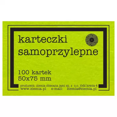 Ziemia Obiecana Karteczki samoprzylepne fluo zielone 50x75 mm