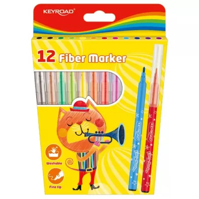 Keyroad Flamastry Fiber Marker 12 szt.