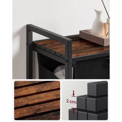Songmics Kosz na pranie jednokomorowy LOFT czarny