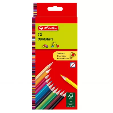 Herlitz Kredki tr�jk�tne lakierowane 12 kolor�w