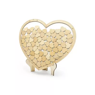 PartyDeco Drewniana ksi�ga go�ci Serce 44x37.5 cm