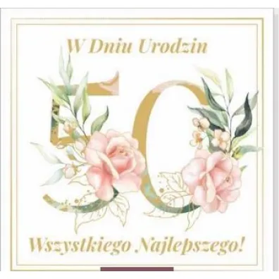 Art Nuvo Karnet kwadrat 50 urodziny damskie CK-03