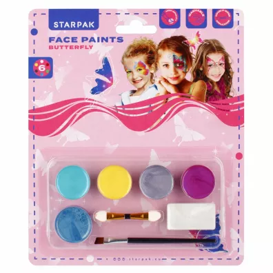 Farby do malowania twarzy 6 kolor�w Motyl STARPAK 528374