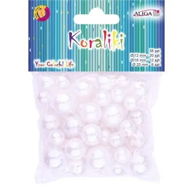 Aliga Koraliki plastikowe per�owe 38 szt