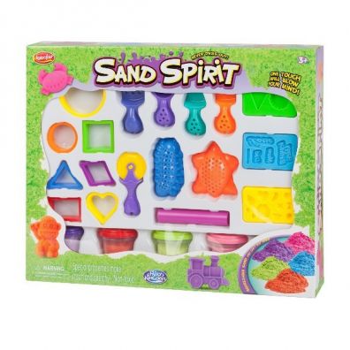 Piasek kinetyczny Sand Spirit. Zestaw duy z narzdziami: 5 kubkw piasku, 12 foremek, 6 narzdzi