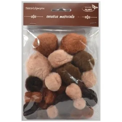 Galeria Hobby Pompony tonacyjne br�zowe 15-40mm