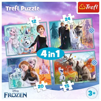 Puzzle 4w1 - Niezwyk�y �wiat. Frozen (12+15+20+24 el.) Trefl