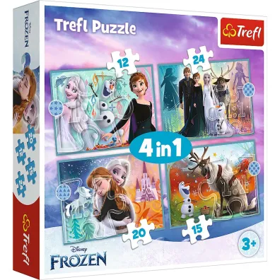 Puzzle 4w1 - Niezwyk�y �wiat. Frozen (12+15+20+24 el.) Trefl