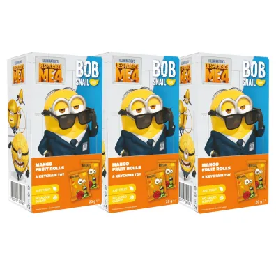 Minionki Przek�ska eat & fun mango z breloczkiem minions Zestaw 3 x 20 g