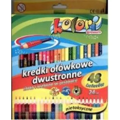 Penmate Kolori Premium Kredki o��wkowe tr�jk�tne dwustronne 48 kolor�w 24 szt.