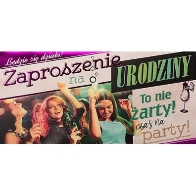 Art Nuvo Zaproszenie party urodziny op.10szt