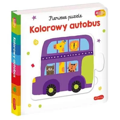 Kolorowy autobus. Akademia M�drego Dziecka. Pierwsze puzzle