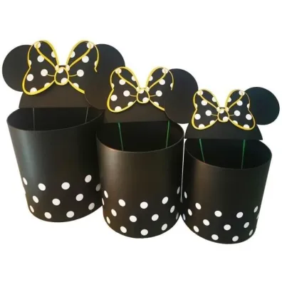 Rozette Pude�ko Flower Box okr�g�e Micky czarne 3 szt.