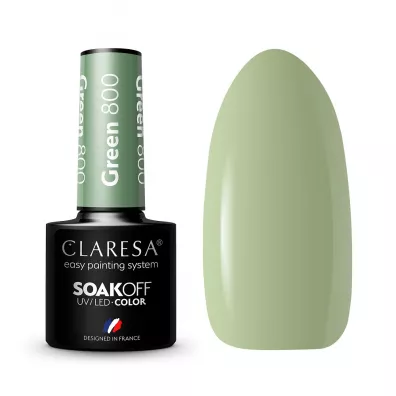 Claresa Soak Off UV/LED Green lakier hybrydowy 800 5 g